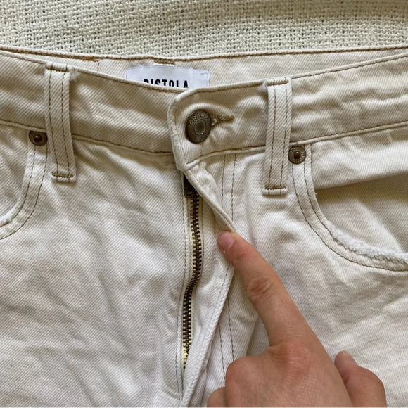 PISTOLA Cream  High Rise 3 1/2” Jean Shorts Size 26 - Picture 3 of 7